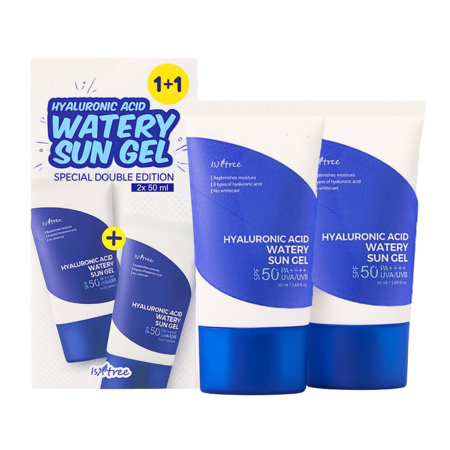 Isntree Hyaluronic Acid Watery Sun Gel SPF 50+ Doppelpack K Beauty Hautpflege für strahlende Haut