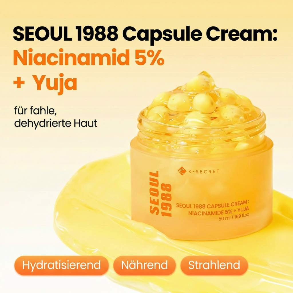 K-Secret Seoul 1988 Capsule Cream Niacinamide 5 % + Yuja 50ml K Beauty Hautpflege für strahlende Haut
