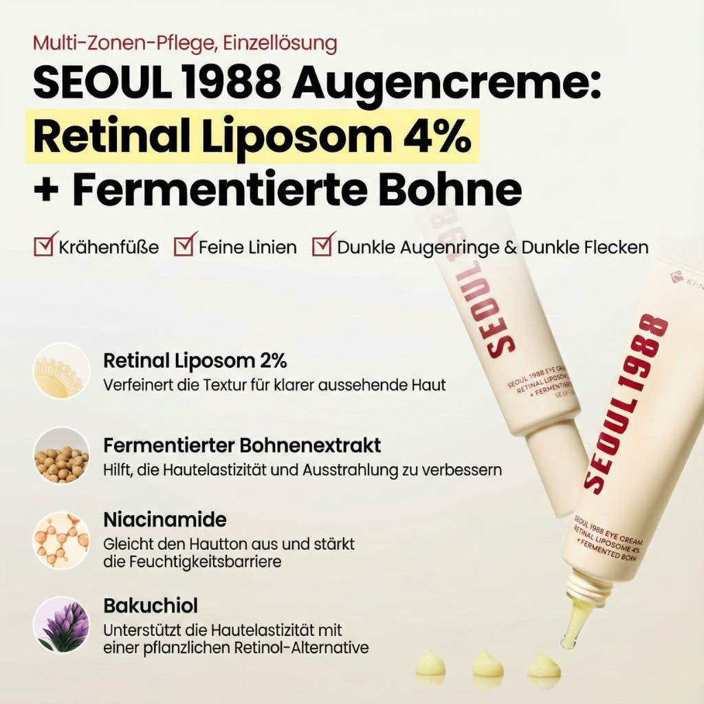 K-Secret SEOUL 1988 Eye Cream Retinal Liposome 4 % + Fermented Bean Augencreme 30ml K Beauty Hautpflege für strahlende Haut