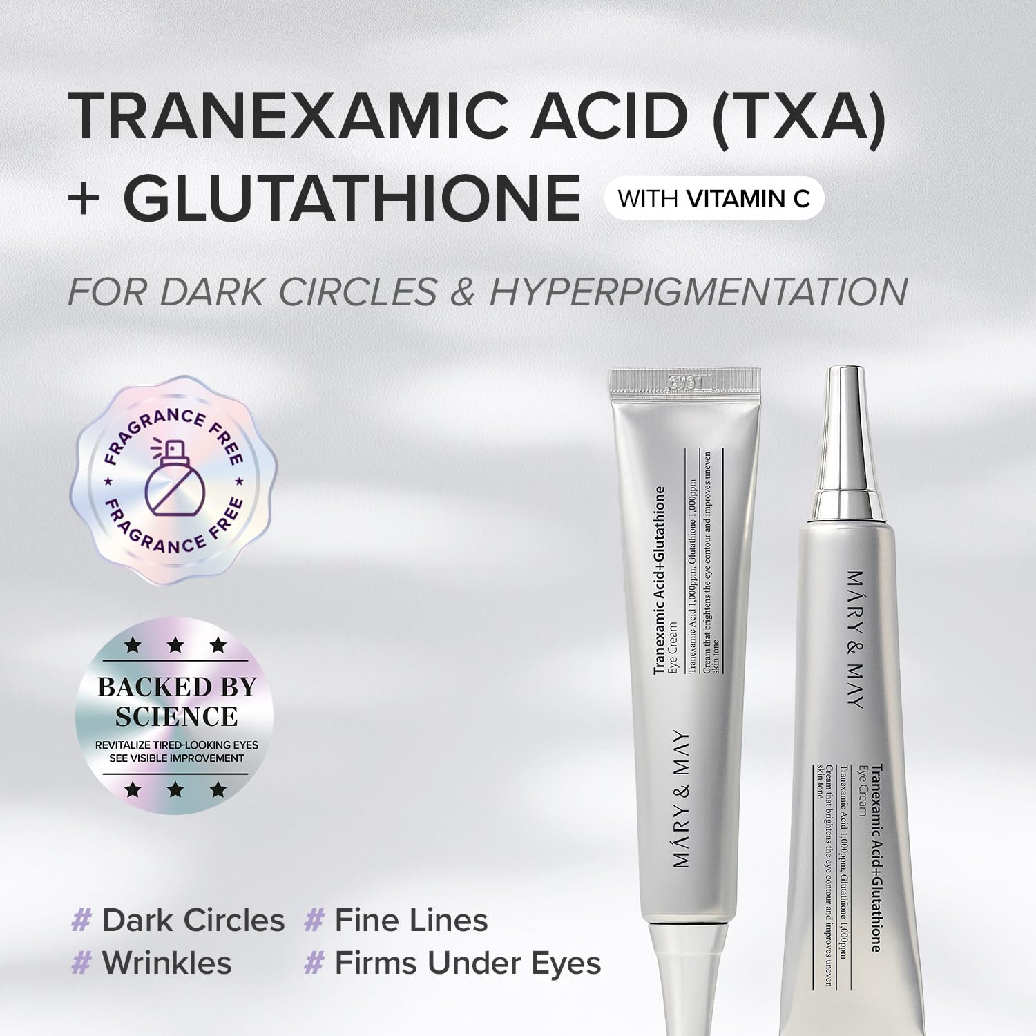 Mary & May Tranexamic Acid + Glutathion Eye Cream 30ml K Beauty Hautpflege für strahlende Haut