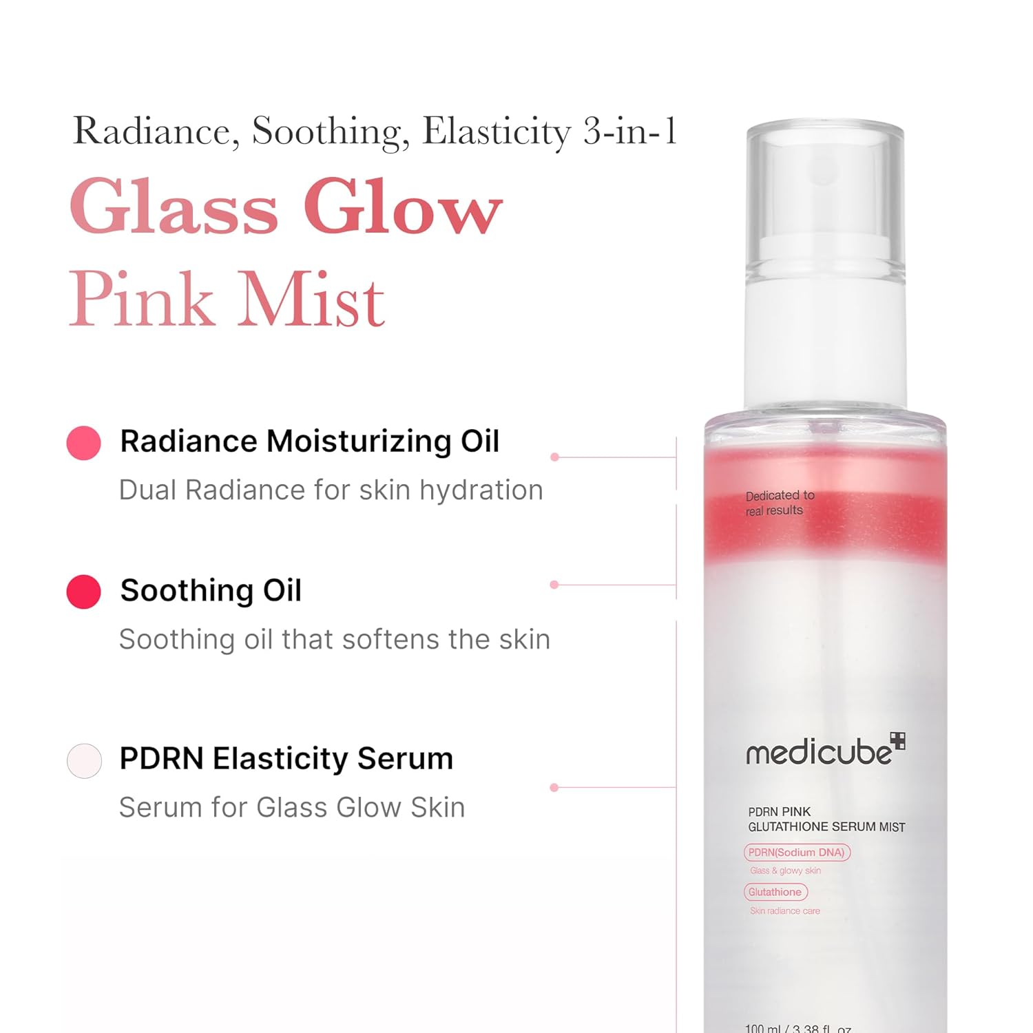 Medicube PDRN Pink Glutathione Serum Mist 100ml K Beauty Hautpflege für strahlende Haut