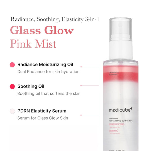 Medicube PDRN Pink Glutathione Serum Mist 100ml K Beauty Hautpflege für strahlende Haut