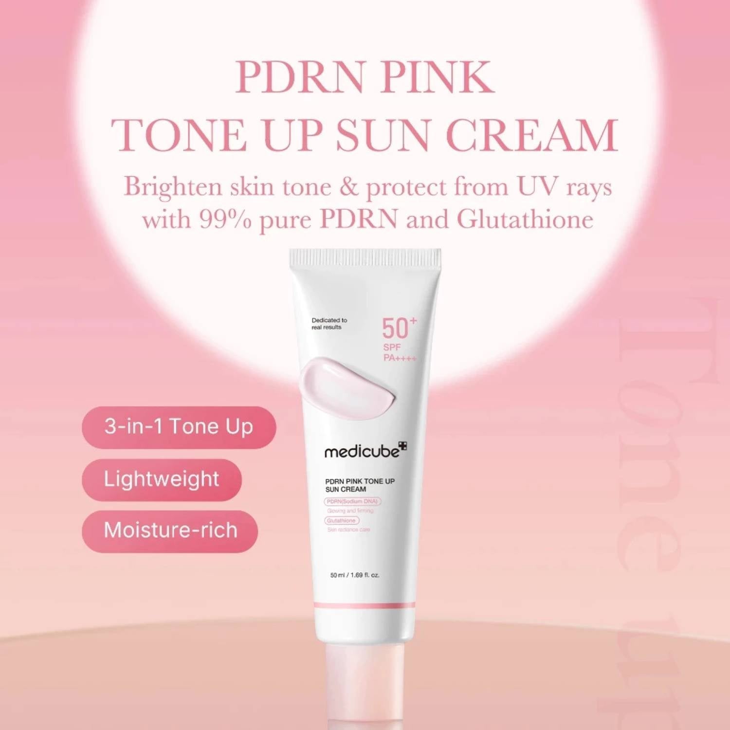 Medicube PDRN Pink Tone Up Sun Cream 50ml K Beauty Hautpflege für strahlende Haut