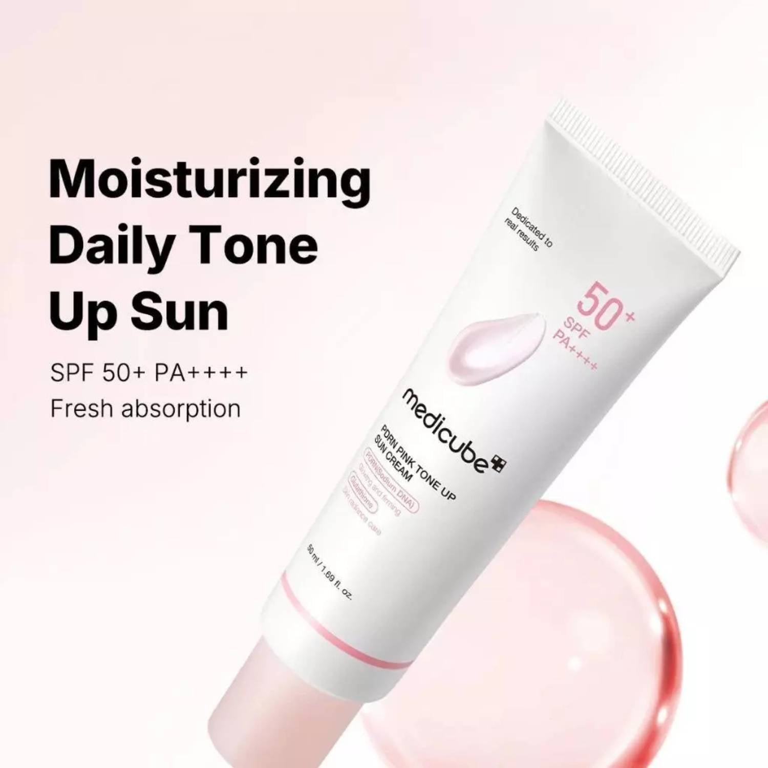 Medicube PDRN Pink Tone Up Sun Cream 50ml K Beauty Hautpflege für strahlende Haut