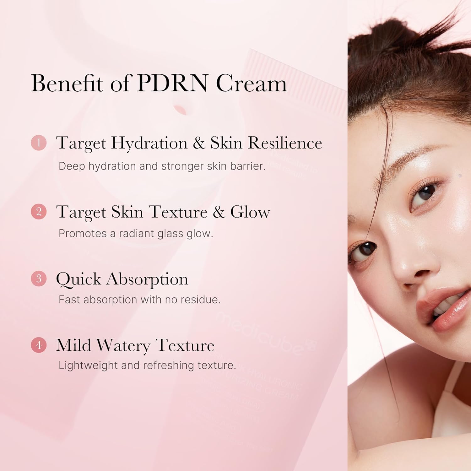 Medicube PDRN Pink Hyaluronic Moisturizing Cream 50ml K Beauty Hautpflege für strahlende Haut