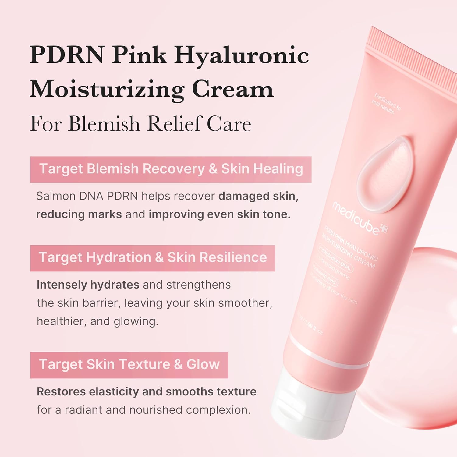 Medicube PDRN Pink Hyaluronic Moisturizing Cream 50ml K Beauty Hautpflege für strahlende Haut