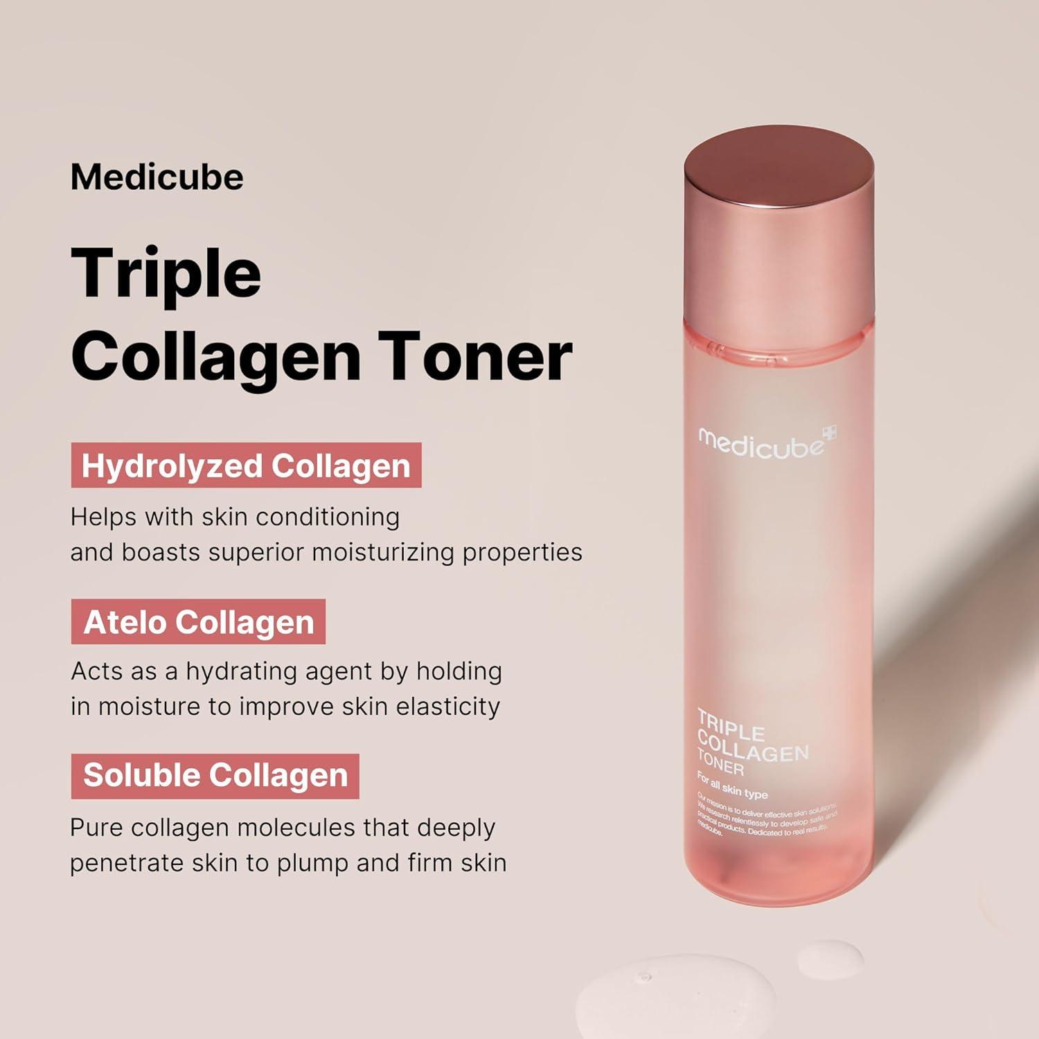 Medicube Triple Collagen Toner 4.0 - 140 ml K Beauty Hautpflege für strahlende Haut