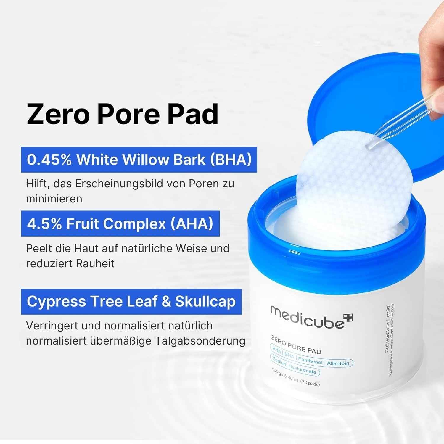 Medicube Zero Pore Pad 2.0 - 70 Pads K Beauty Hautpflege für strahlende Haut