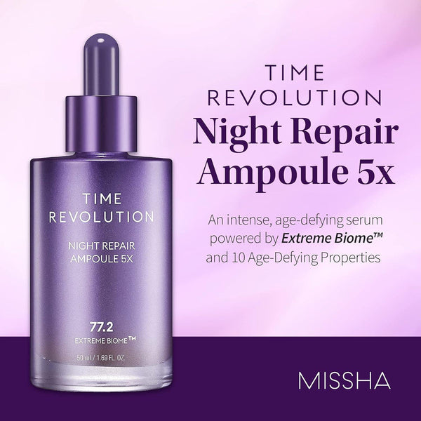 MISSHA Time Revolution Night Repair Ampoule 5X K Beauty Hautpflege für strahlende Haut