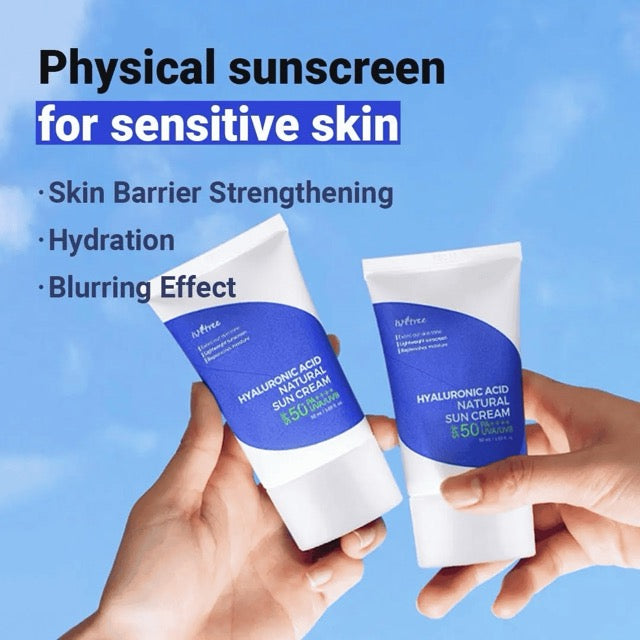ISNTREE Hyaluronic Acid Natural Sun Cream SPF50 PA++++ K Beauty Hautpflege für strahlende Haut