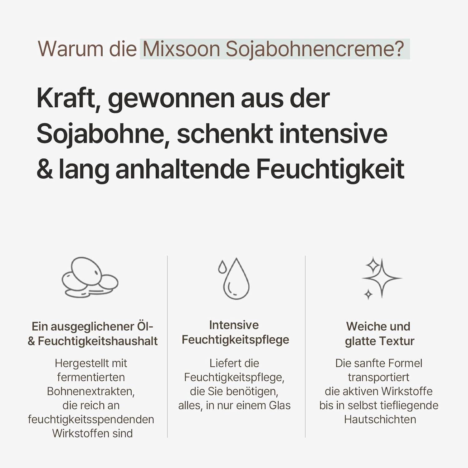 Mixsoon Soja Ferment Creme 50 ml K Beauty Hautpflege für strahlende Haut