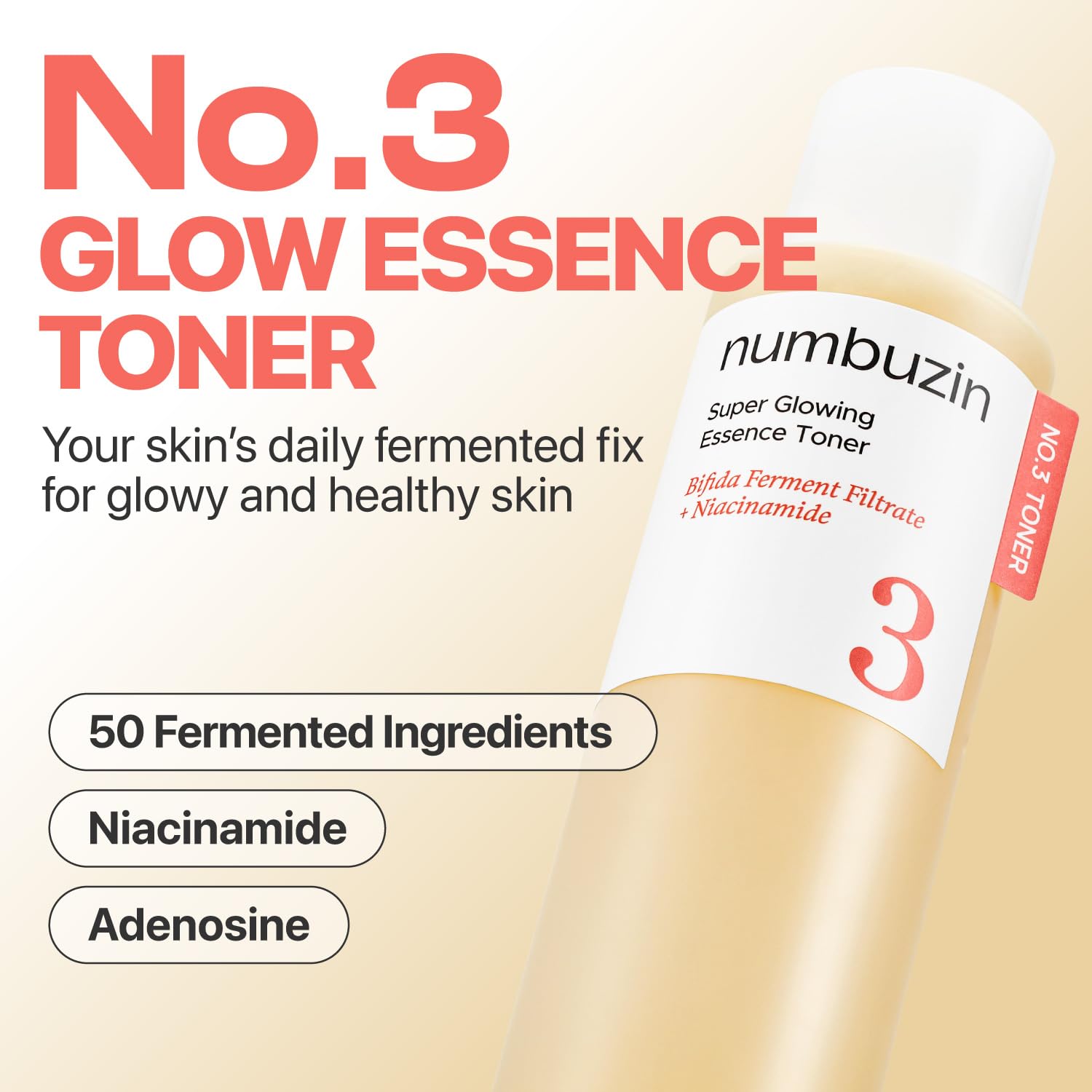 Numbuzin No.3 Super Glowing Essence Toner 200ml K Beauty Hautpflege für strahlende Haut