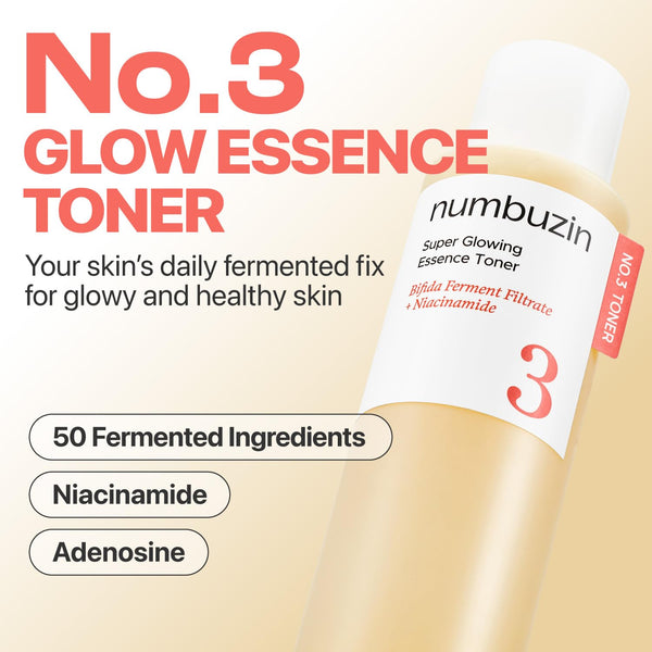Numbuzin No.3 Super Glowing Essence Toner 200ml K Beauty Hautpflege für strahlende Haut