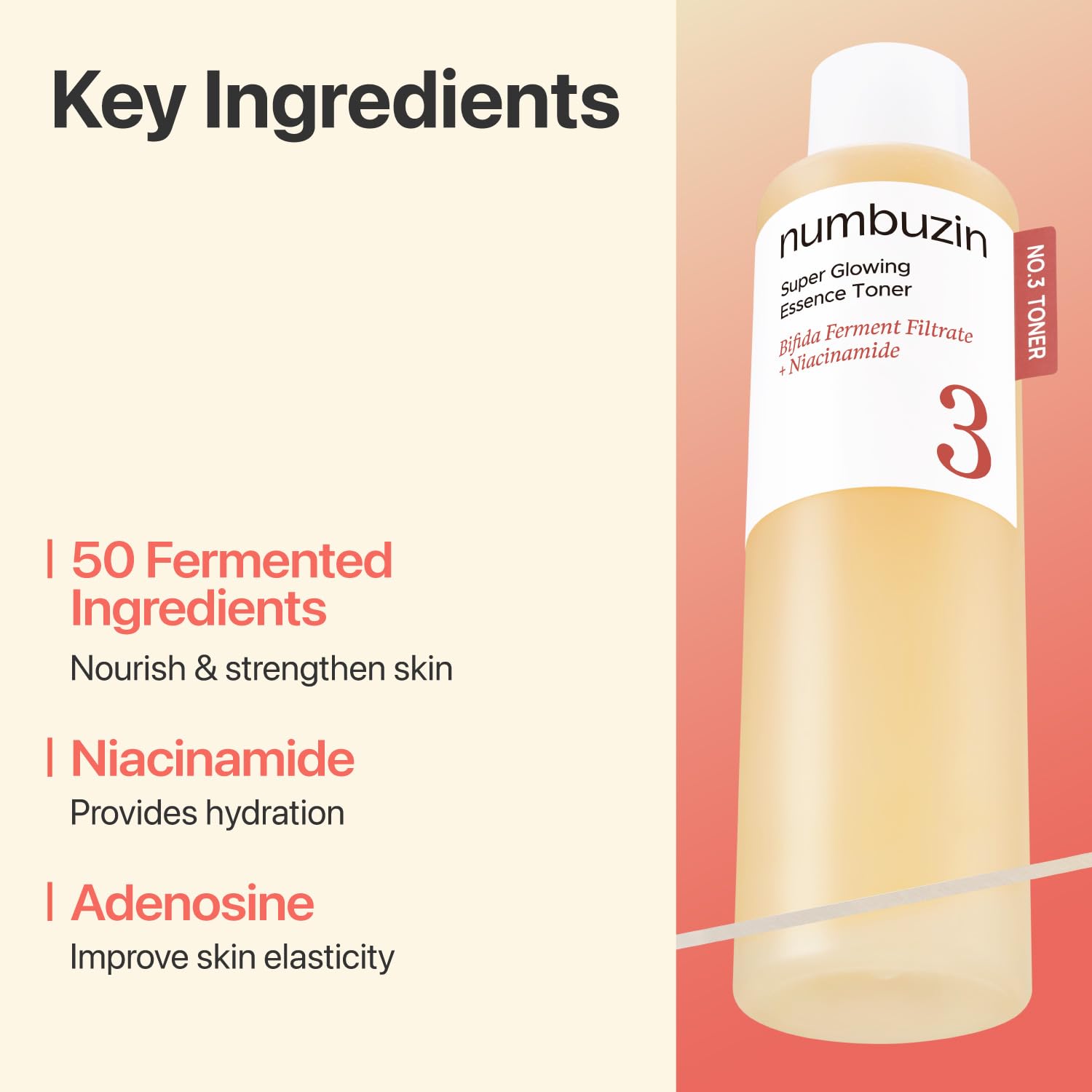 Numbuzin No.3 Super Glowing Essence Toner 200ml K Beauty Hautpflege für strahlende Haut