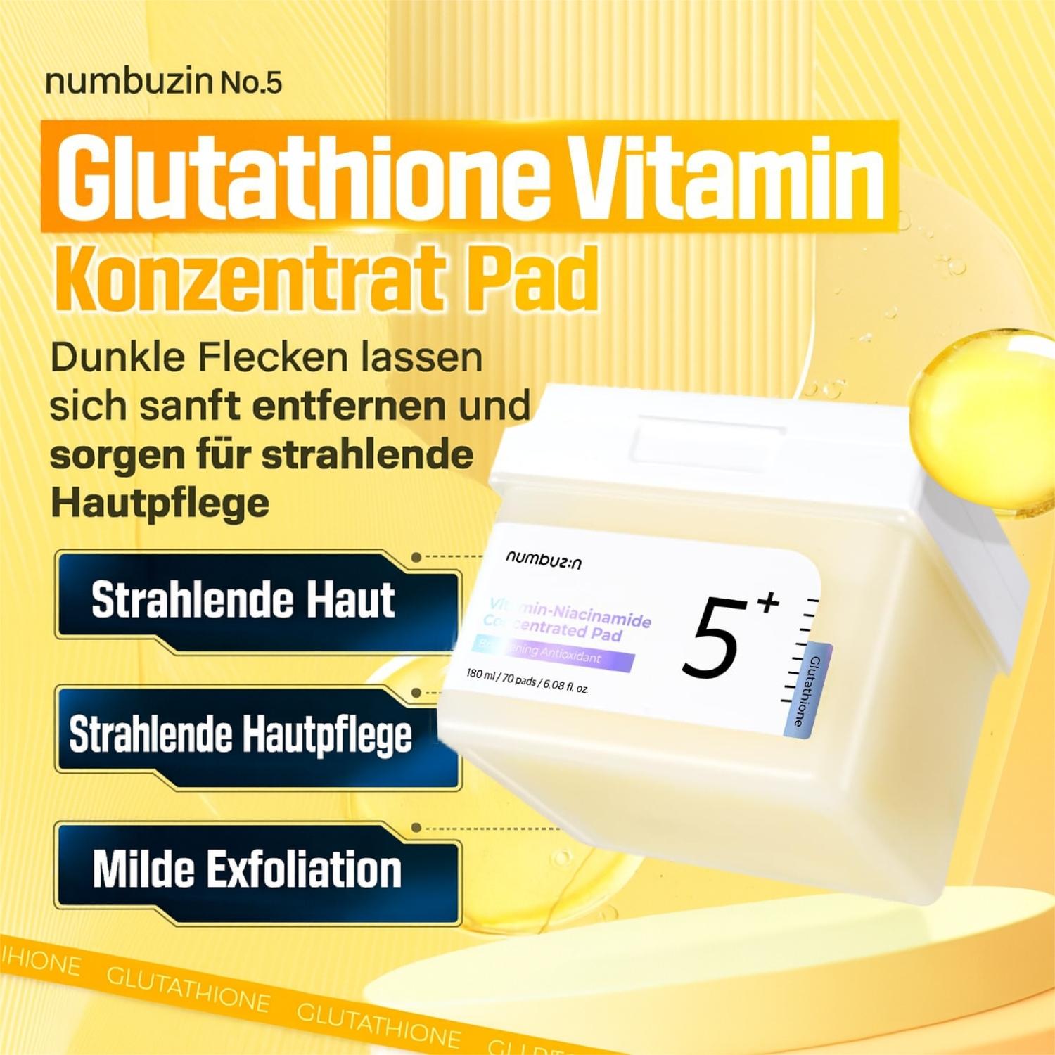 Numbuzin No.5 Vitamin Niacinamide Concentrated Pad (70EA) 180 ml K Beauty Hautpflege für strahlende Haut