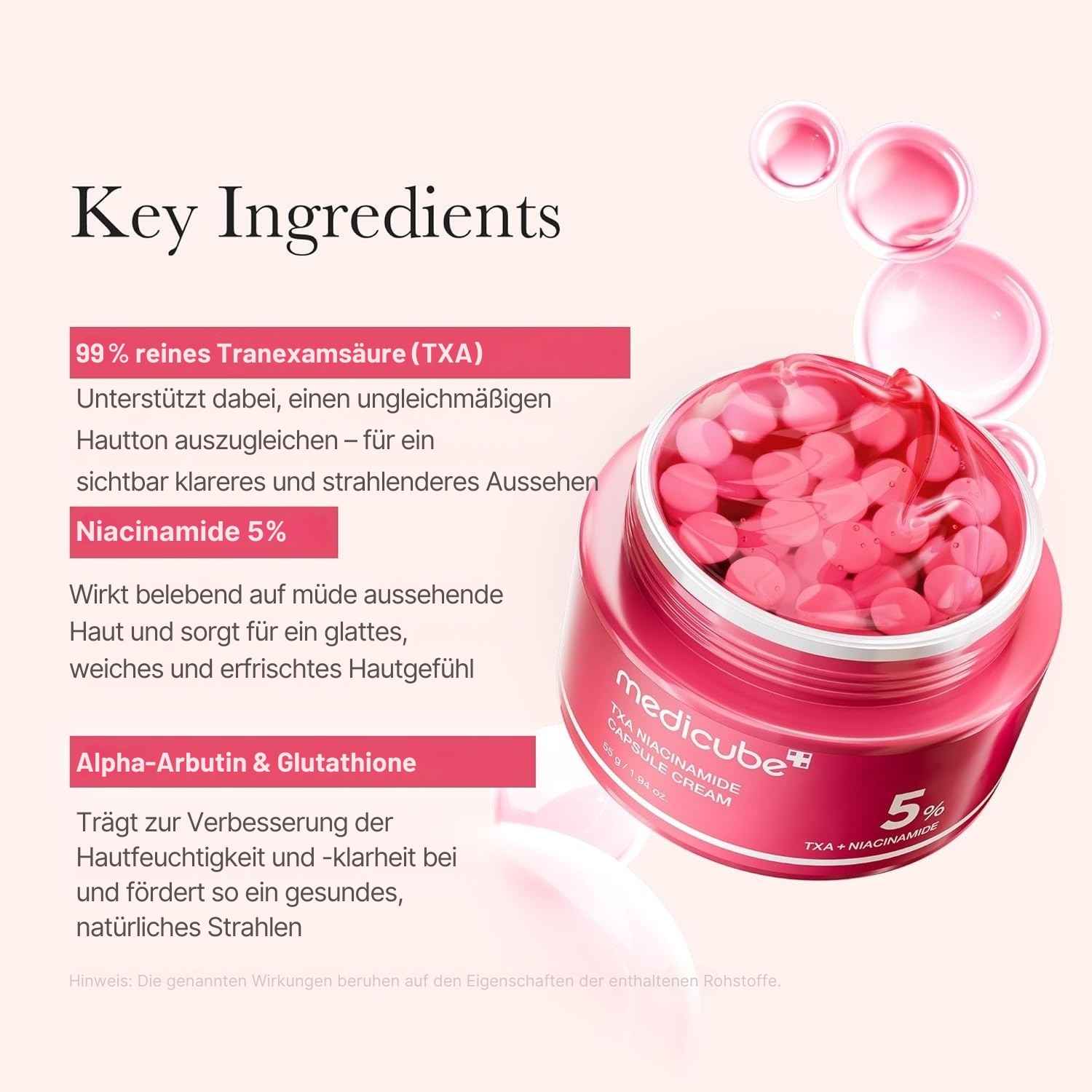 Medicube TXA Niacinamide Capsule Cream 55g K Beauty Hautpflege für strahlende Haut