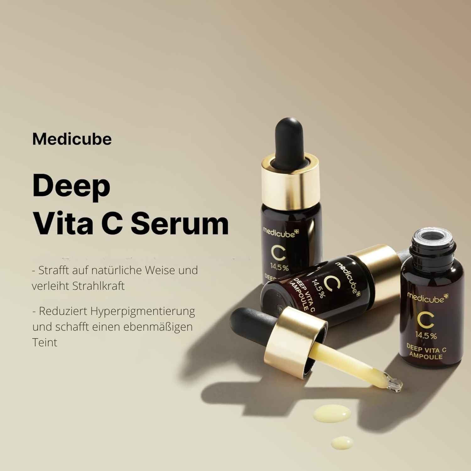Medicube Deep Vita C Ampoule 2.0 Serum Set - 3x 10 g K Beauty Hautpflege für strahlende Haut
