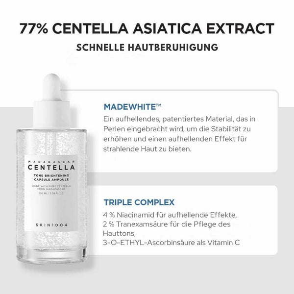 SKIN1004 Madagascar Centella Tone Brightening Capsule Ampoule 30 ml K Beauty Hautpflege für strahlende Haut