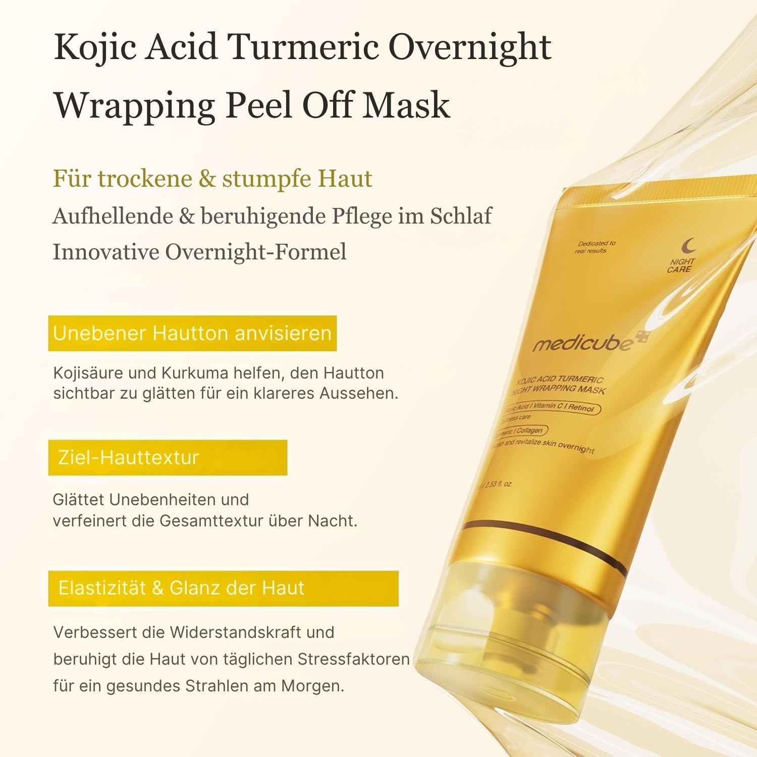 Medicube Kojic Acid Turmeric Night Wrapping Mask 75 ml K Beauty Hautpflege für strahlende Haut