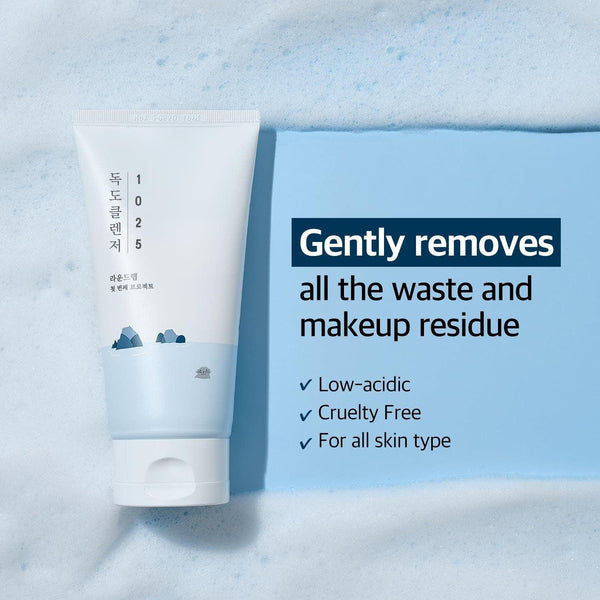 Round Lab 1025 Dokdo Cleanser Foam 150 ml K Beauty Hautpflege für strahlende Haut