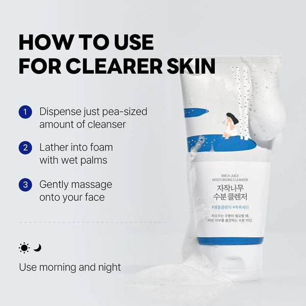 Round Lab Birch Juice Moisturizing Cleanser 150ml K Beauty Hautpflege für strahlende Haut