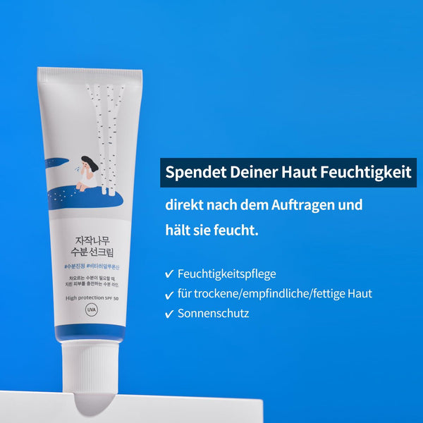 Round Lab Birch Juice Moisturizing Sun Cream SPF50+ PA++++ K Beauty Hautpflege für strahlende Haut