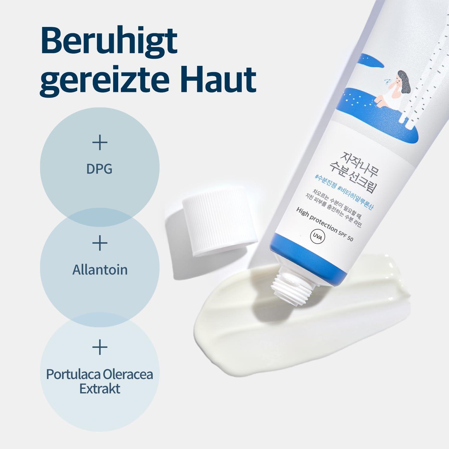 Round Lab Birch Juice Moisturizing Sun Cream SPF50+ PA++++ K Beauty Hautpflege für strahlende Haut
