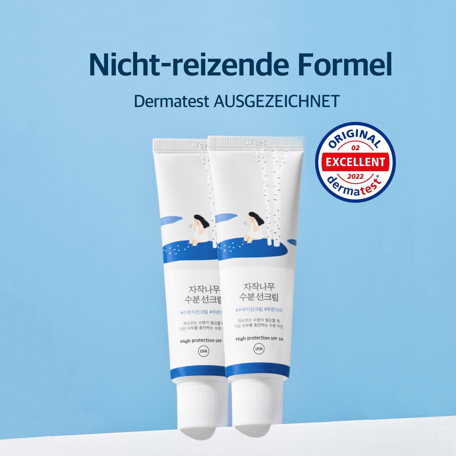 Round Lab Birch Juice Moisturizing Sun Cream SPF50+ PA++++ K Beauty Hautpflege für strahlende Haut