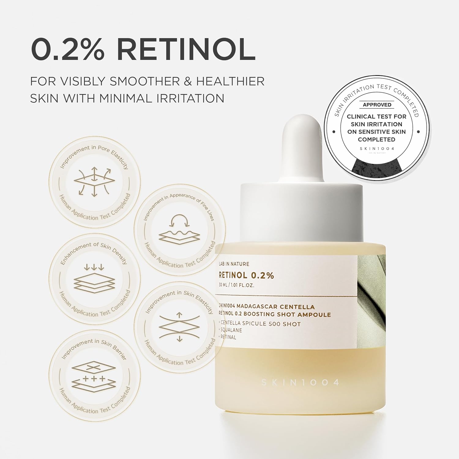SKIN1004 Madagascar Centella Retinol 0.2 Boosting Shot Ampoule 30 ml K Beauty Hautpflege für strahlende Haut