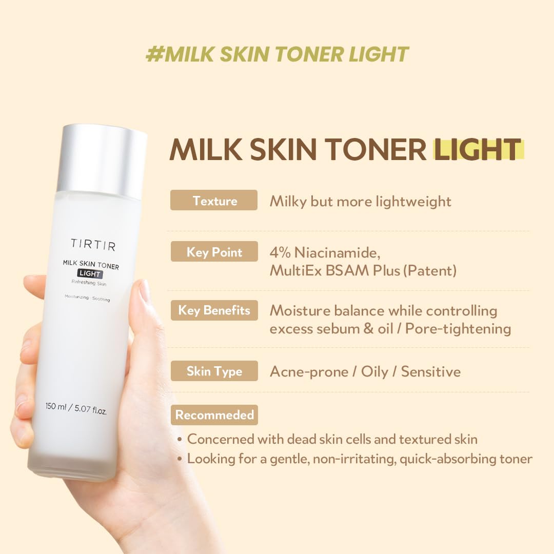 TIRTIR Milk Skin Toner Light 150ml K Beauty Hautpflege für strahlende Haut