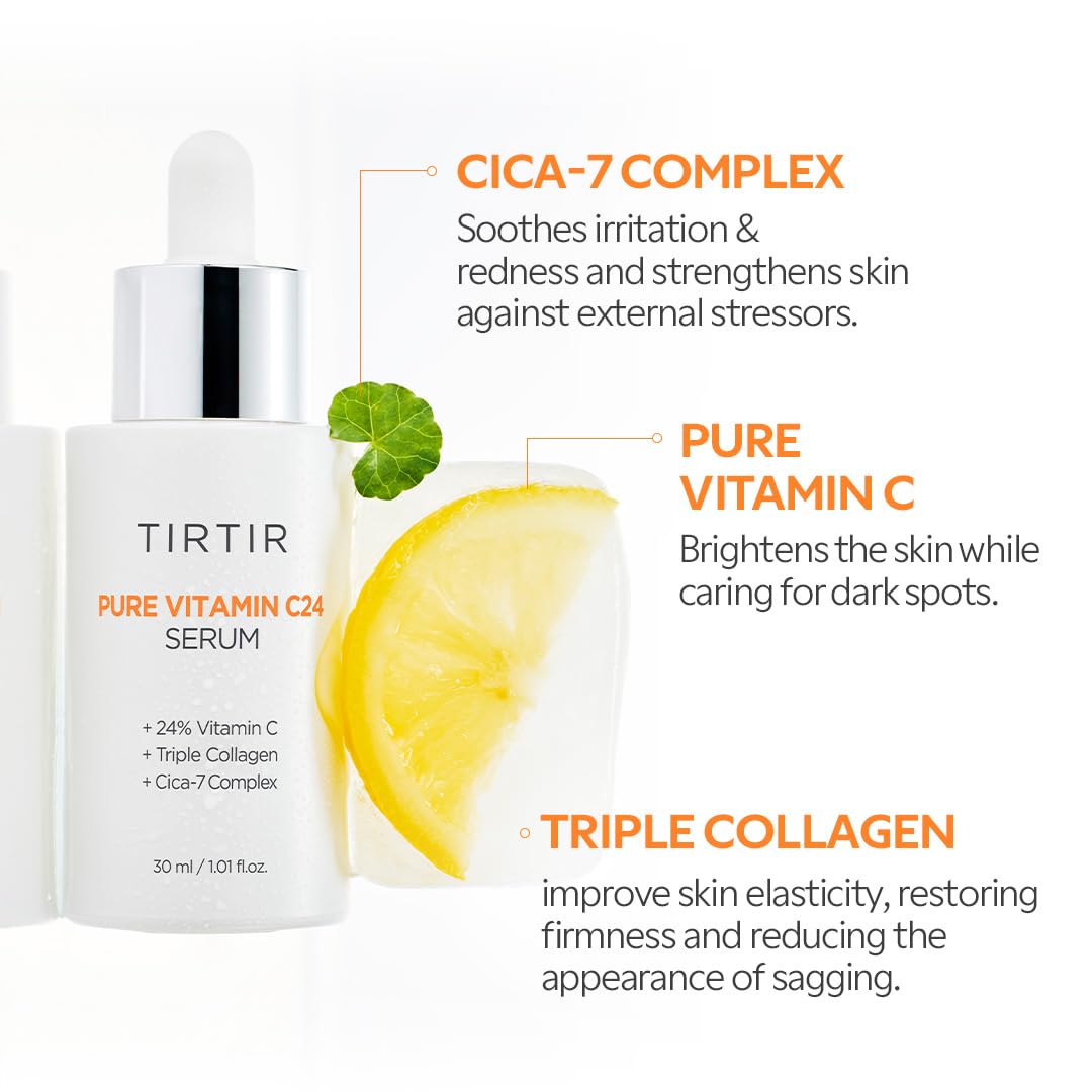 TIRTIR Pure Vitamin C24 Serum Aufhellend Gesichtsserum 30 ml K Beauty Hautpflege für strahlende Haut