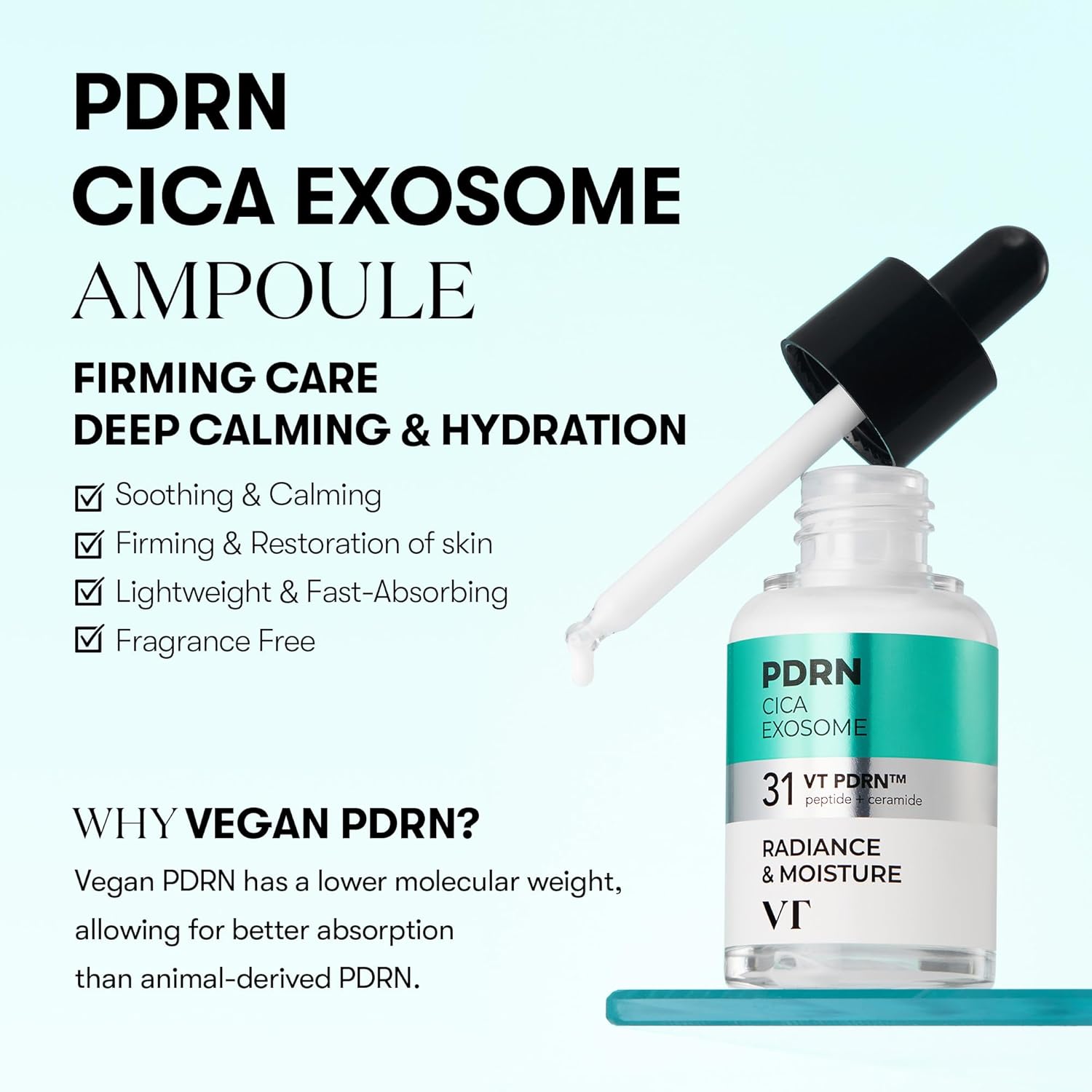 VT Cosmetics PDRN Cica Exosome Firming Ampoule 30 ml K Beauty Hautpflege für strahlende Haut