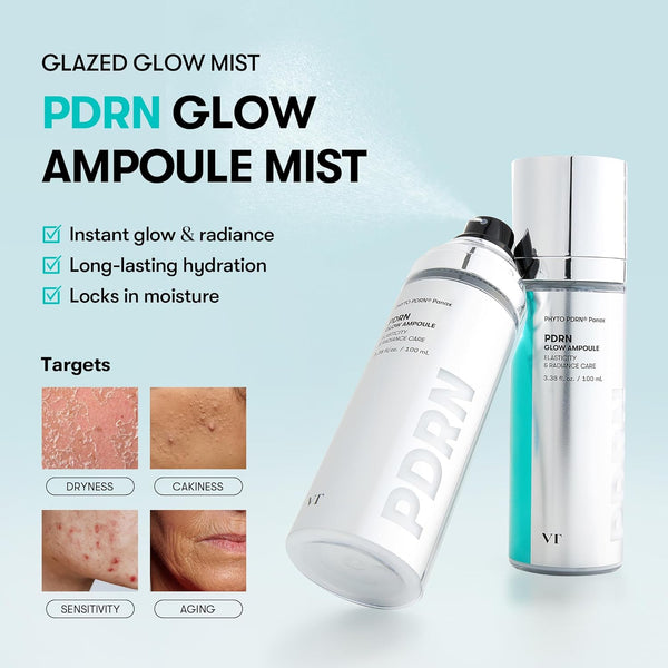 VT Cosmetics PDRN Glow Ampoule 100ml K Beauty Hautpflege für strahlende Haut