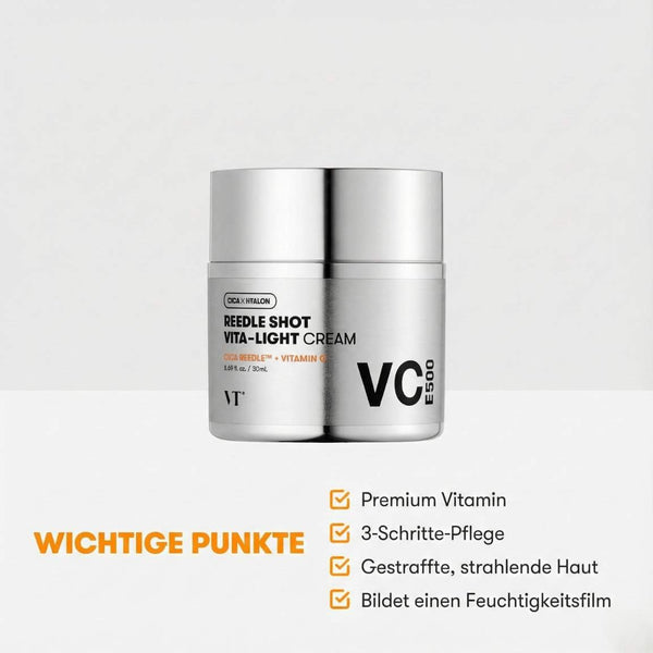 VT Cosmetics Reedle Shot Vita-Light Cream 50 ml K Beauty Hautpflege für strahlende Haut
