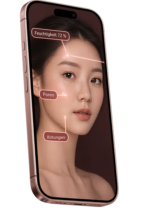 Hautanalyse per Foto auf dem Smartphone